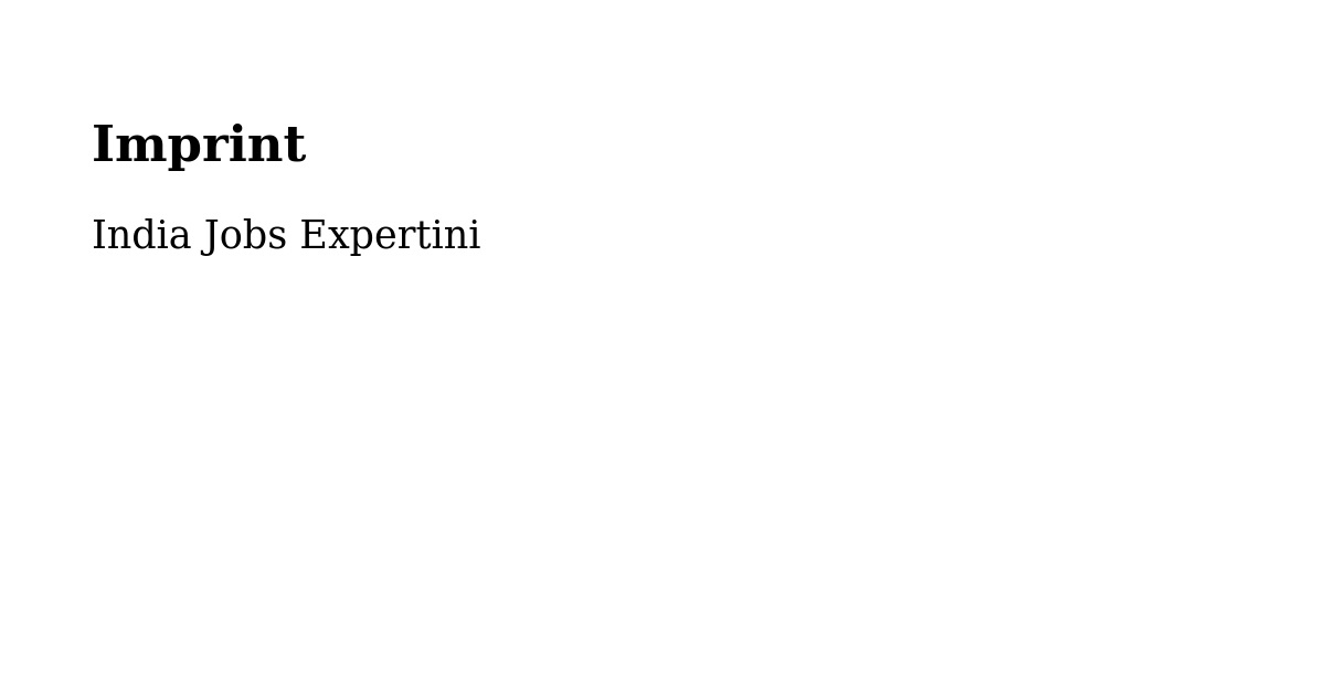 Imprint – Kanigiri - India Jobs Expertini